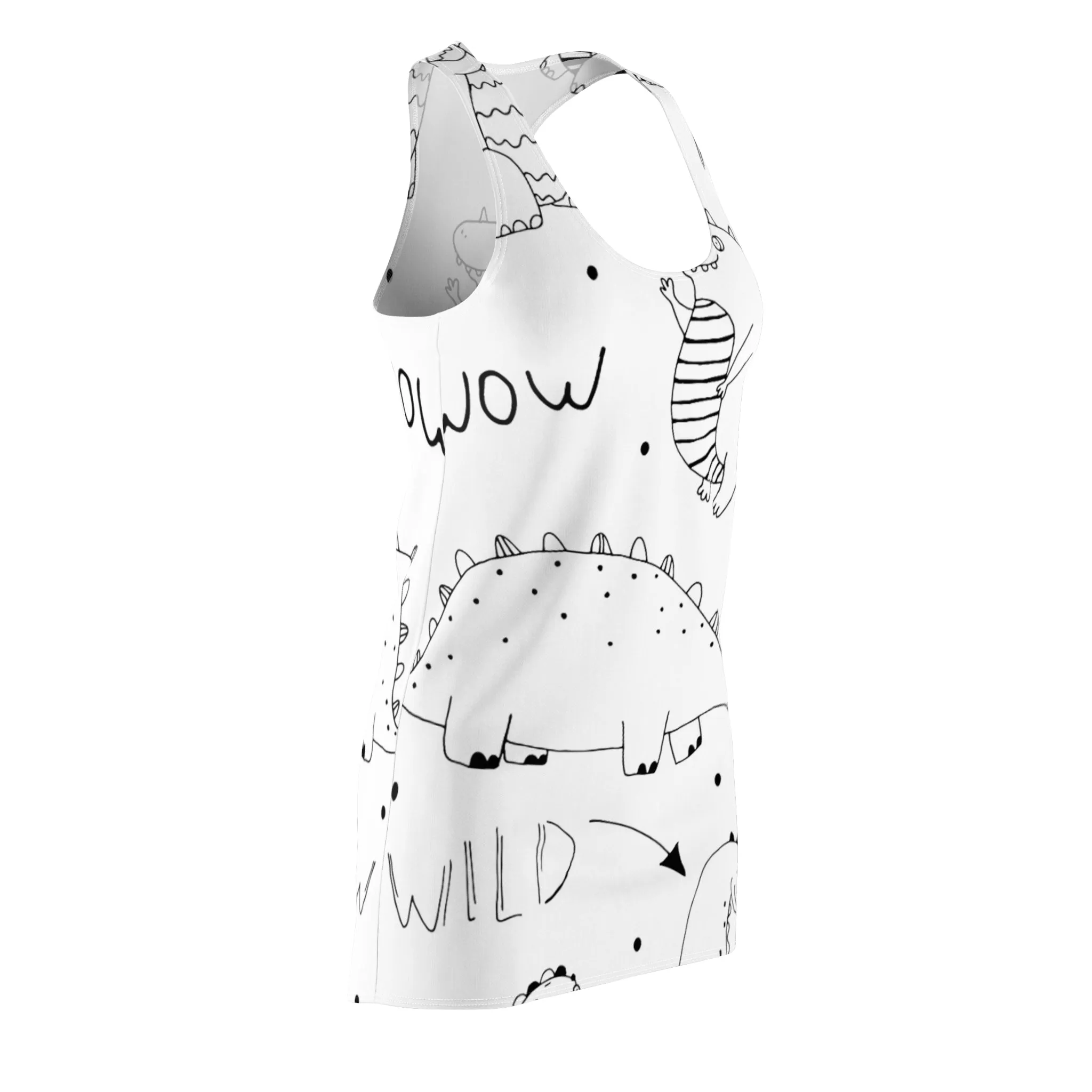 Doodle Dinosours - Inovax Women's Cut & Sew Racerback Dress