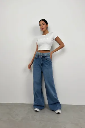 Double Belted High Waist Jeans