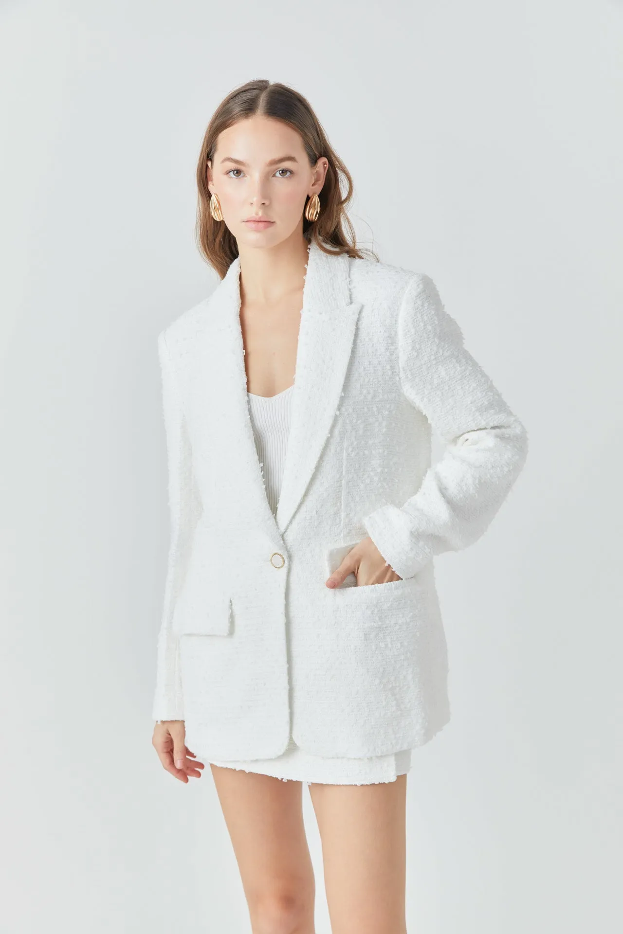 Endless Rose - Tweed Boyfriend Blazer