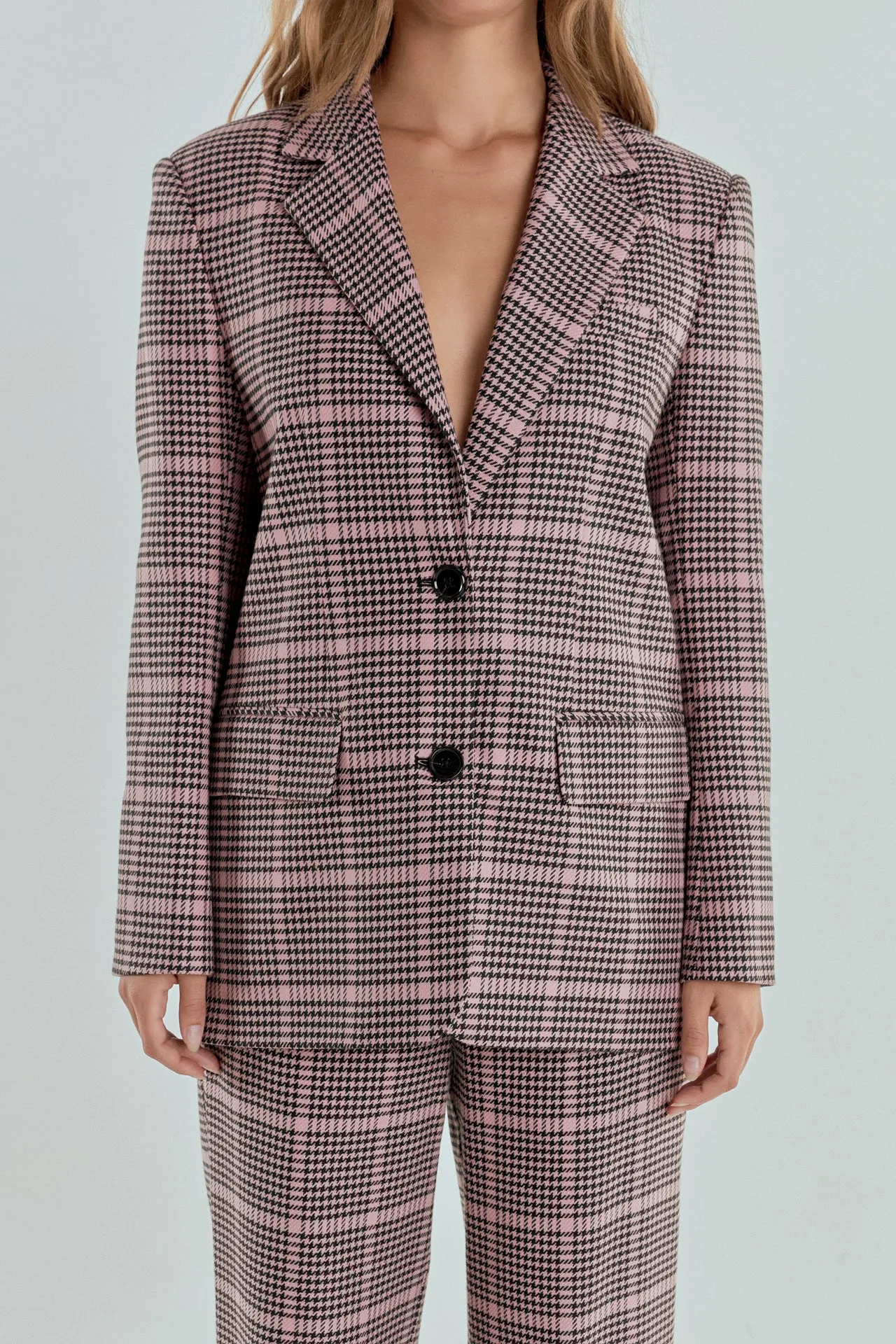 Houndstooth Oversize Blazer