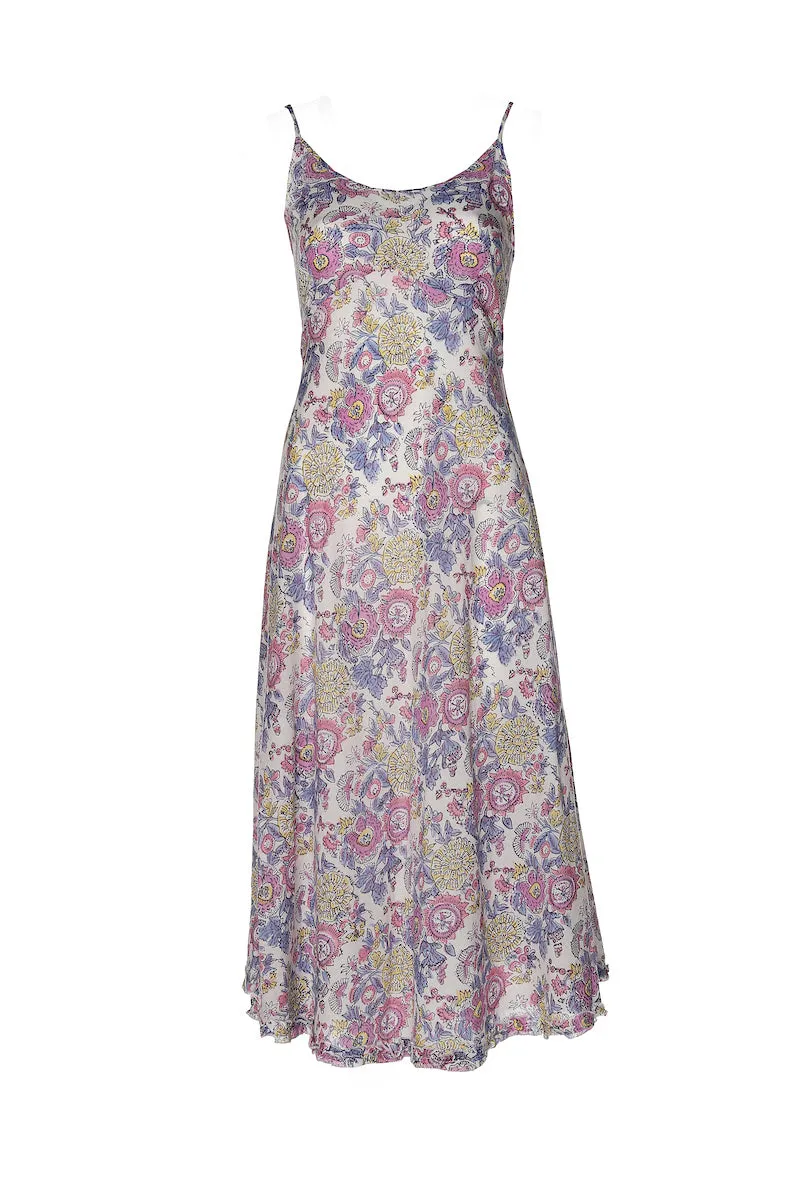 Kapil Bias Dress Hand Block Printed Pure Cotton - Was £85 Now Only £39!