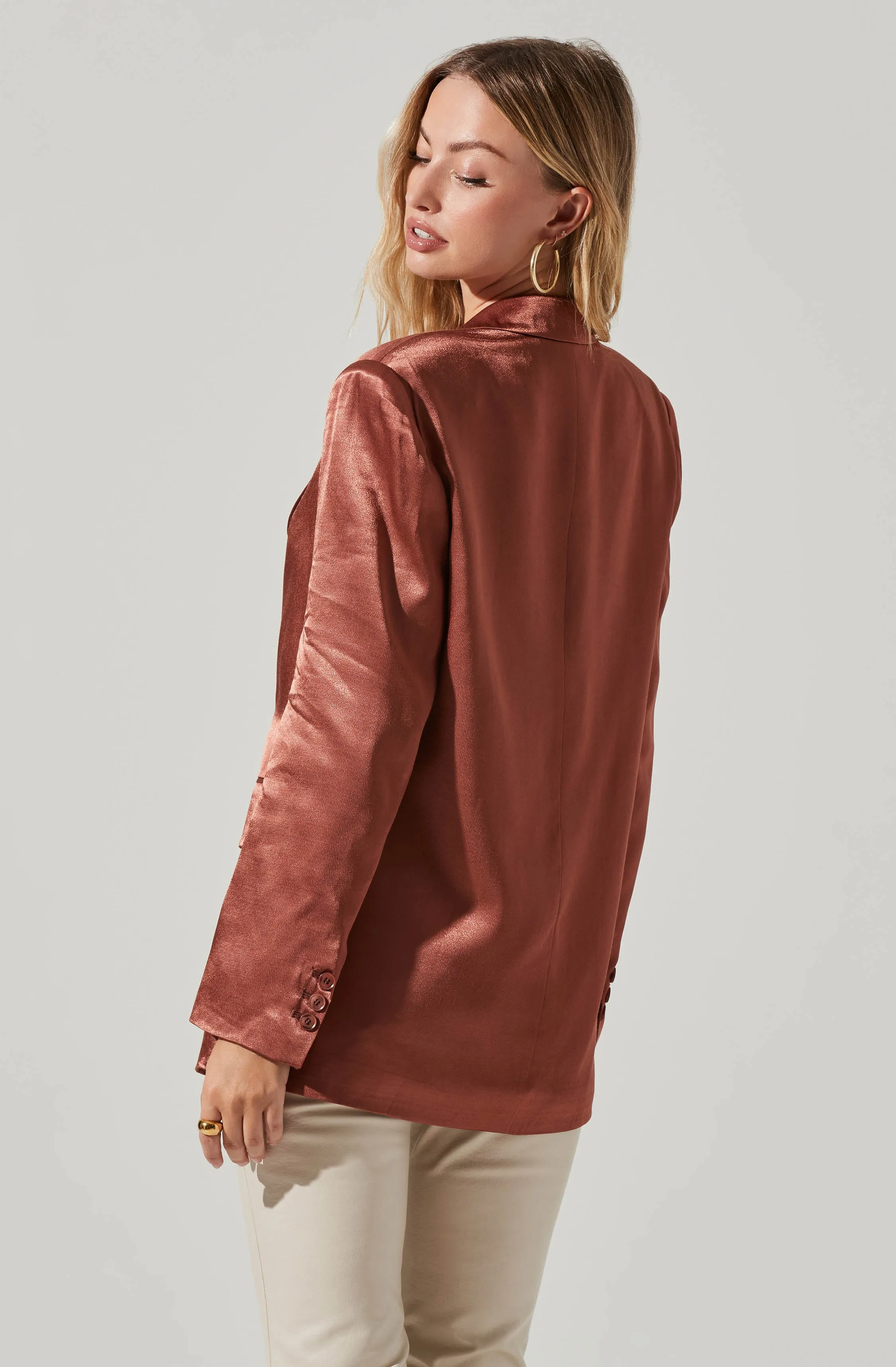 Kimia Satin Oversized Blazer