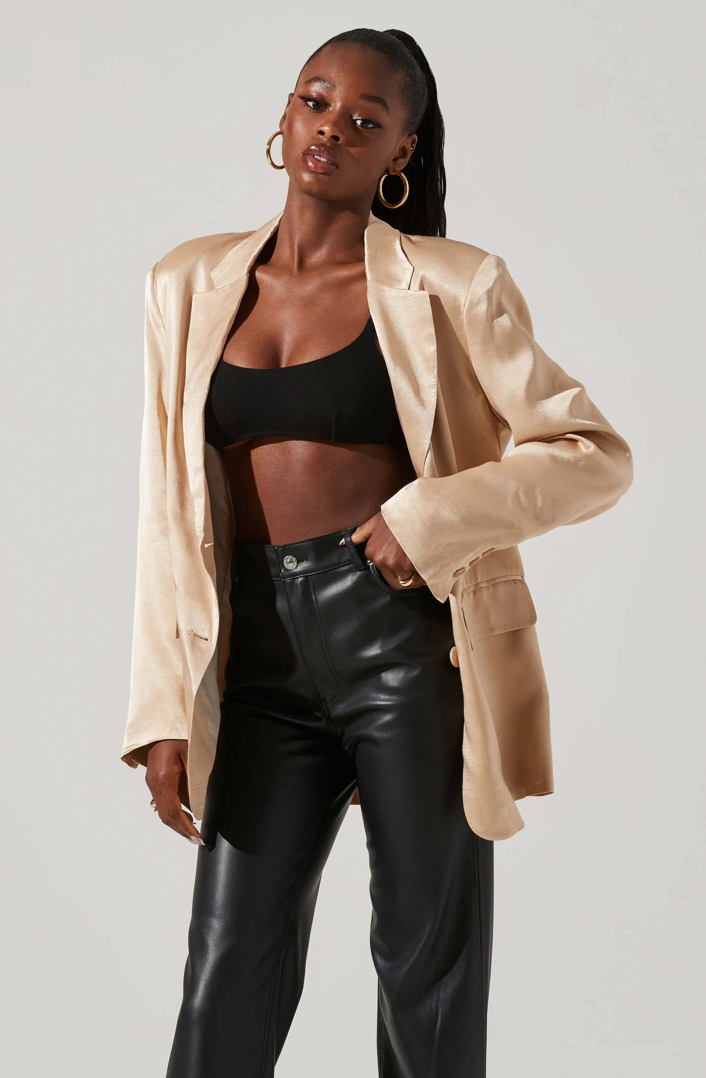 Kimia Satin Oversized Blazer