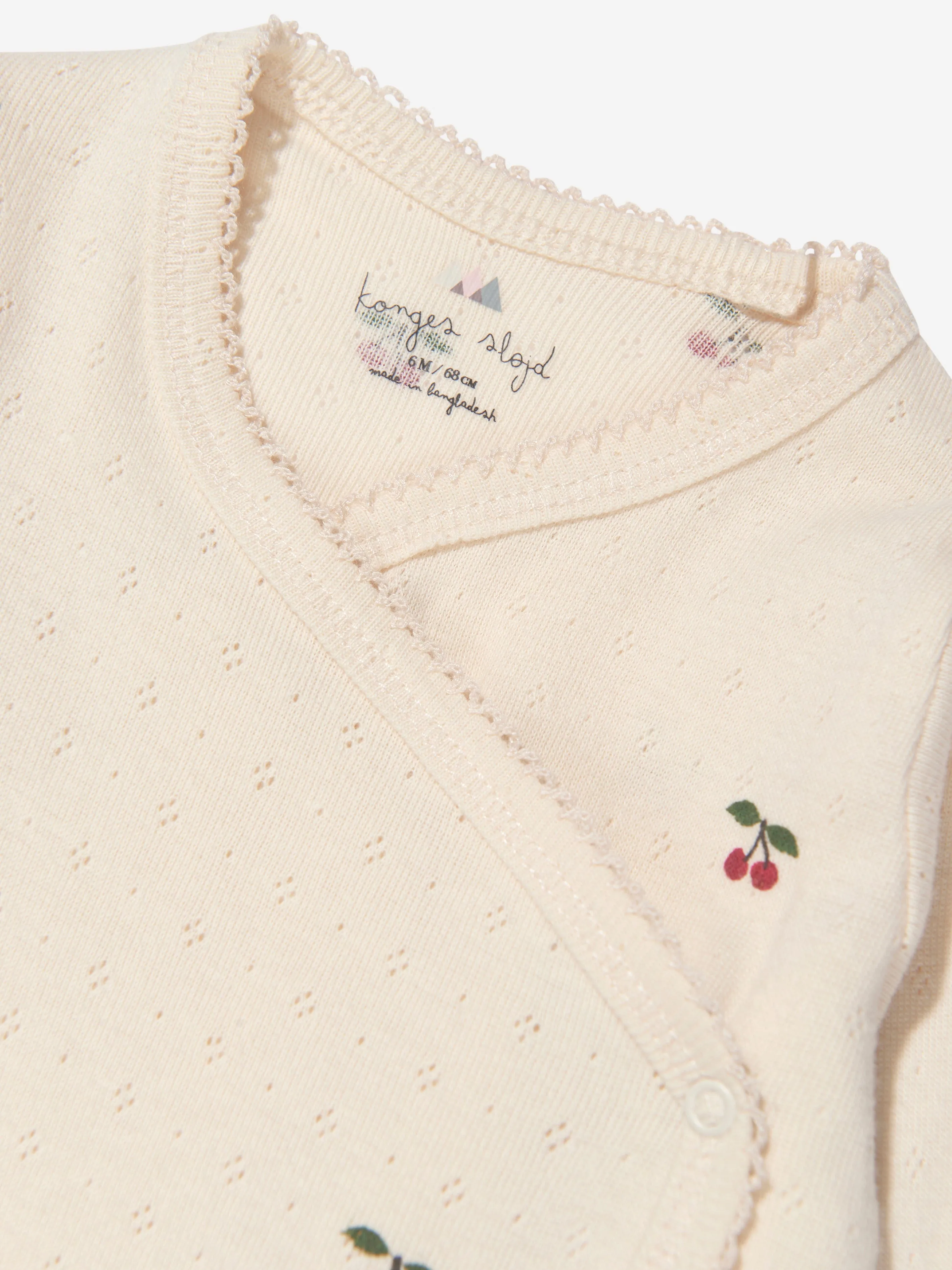 Konges Sløjd Baby Organic Cotton Cherry Onesie in Ivory