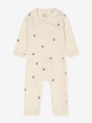 Konges Sløjd Baby Organic Cotton Cherry Onesie in Ivory