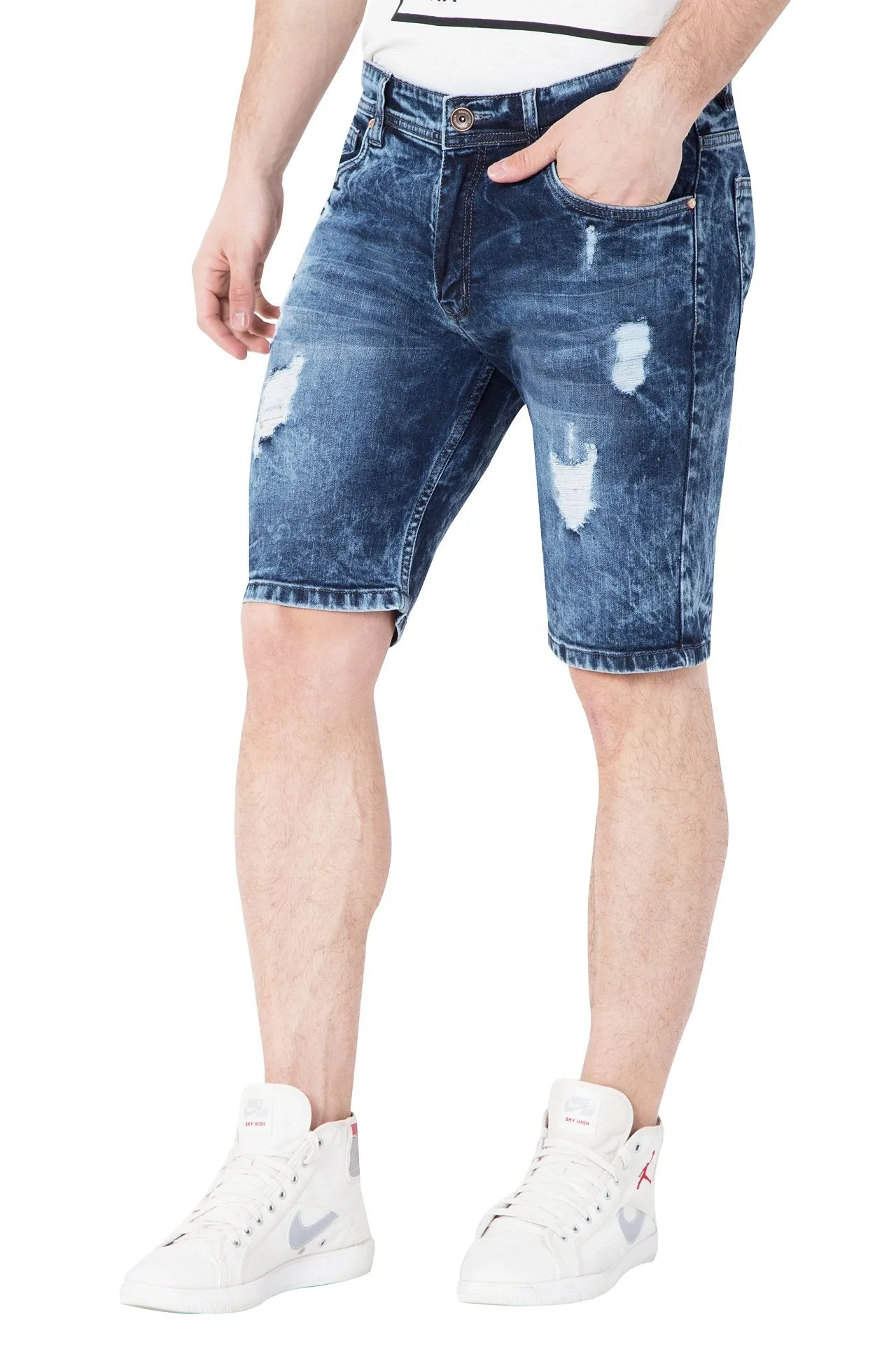 Krossstitch Men's Cloud Wash Stretchable Denim Shorts 