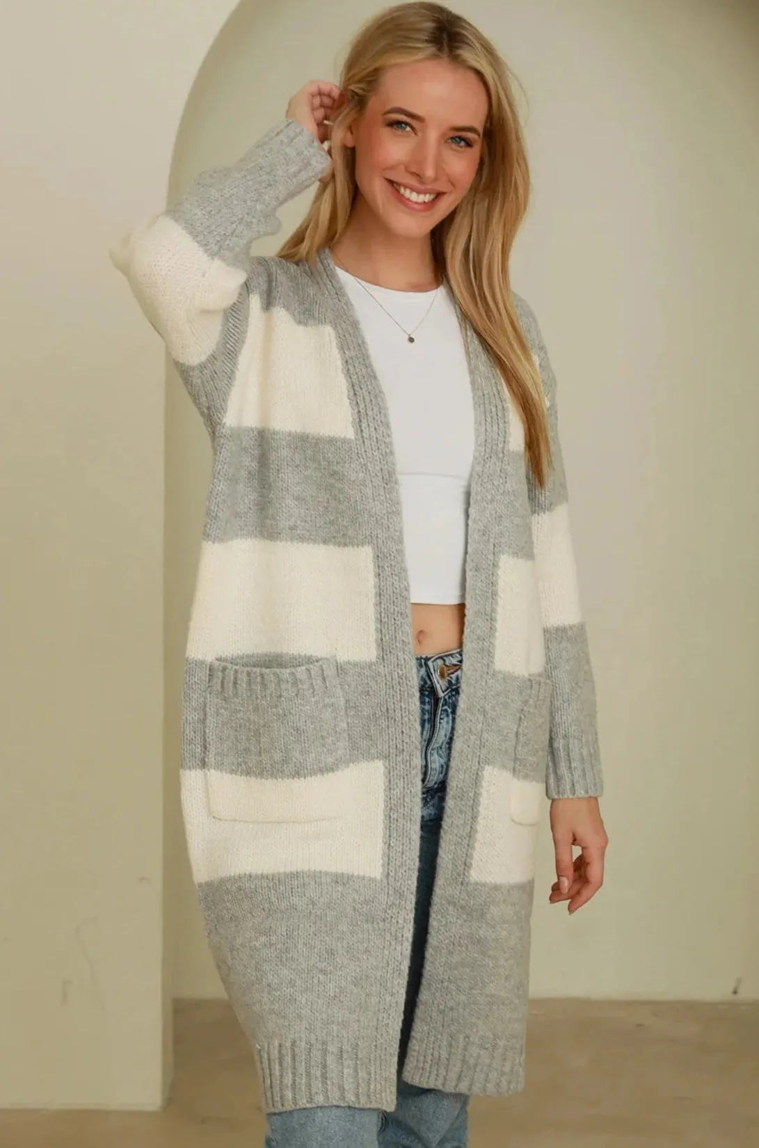 KYLIE KNIT CARDIGAN STRIPE