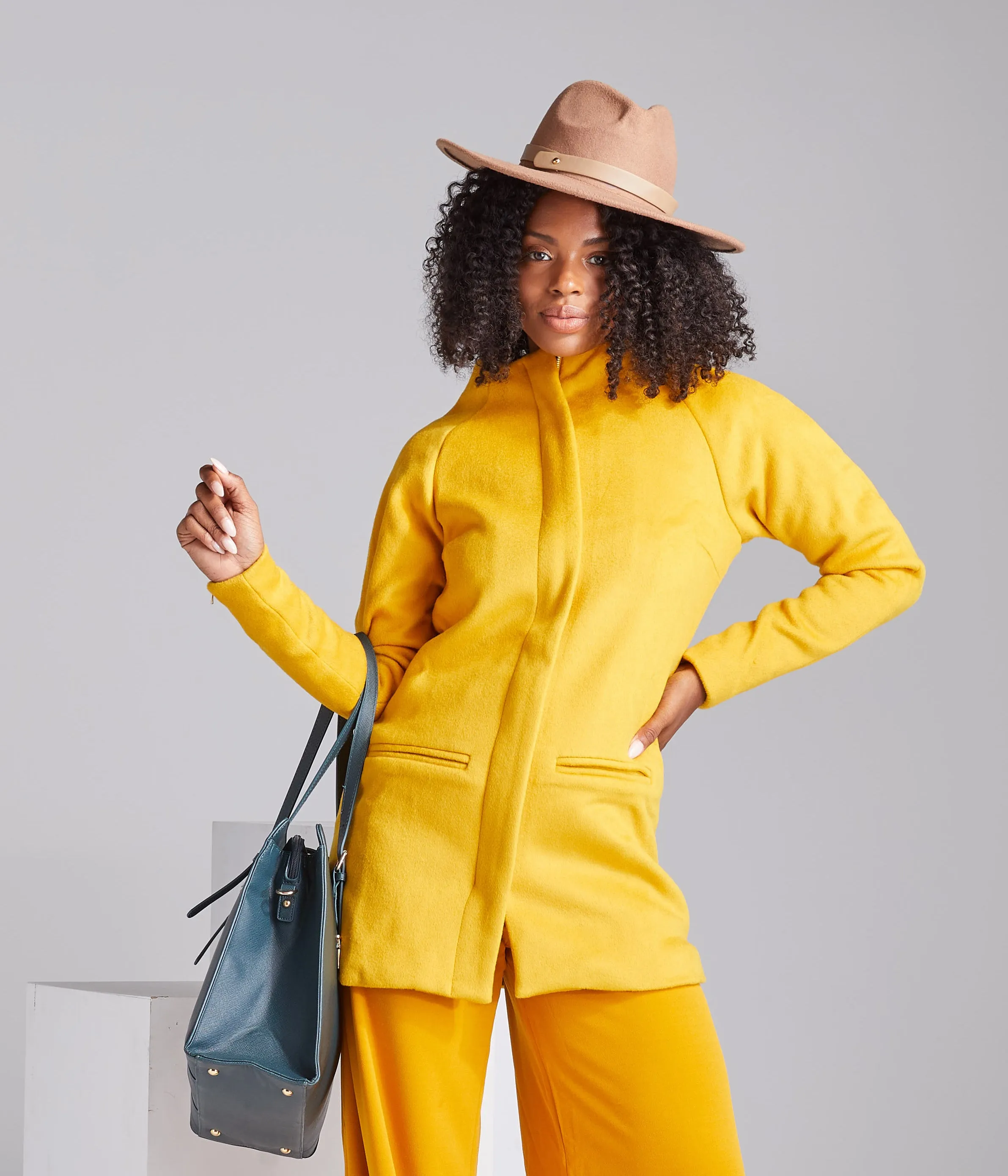 Lady Boss Coat - Mustard Gold