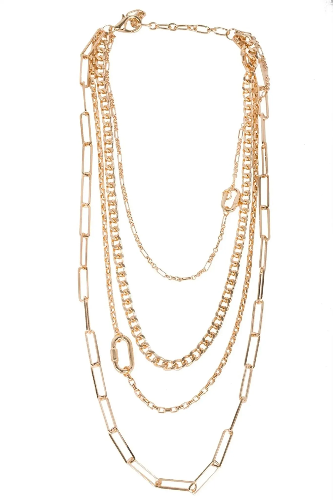 Layered Gold Chain Multi Necklace