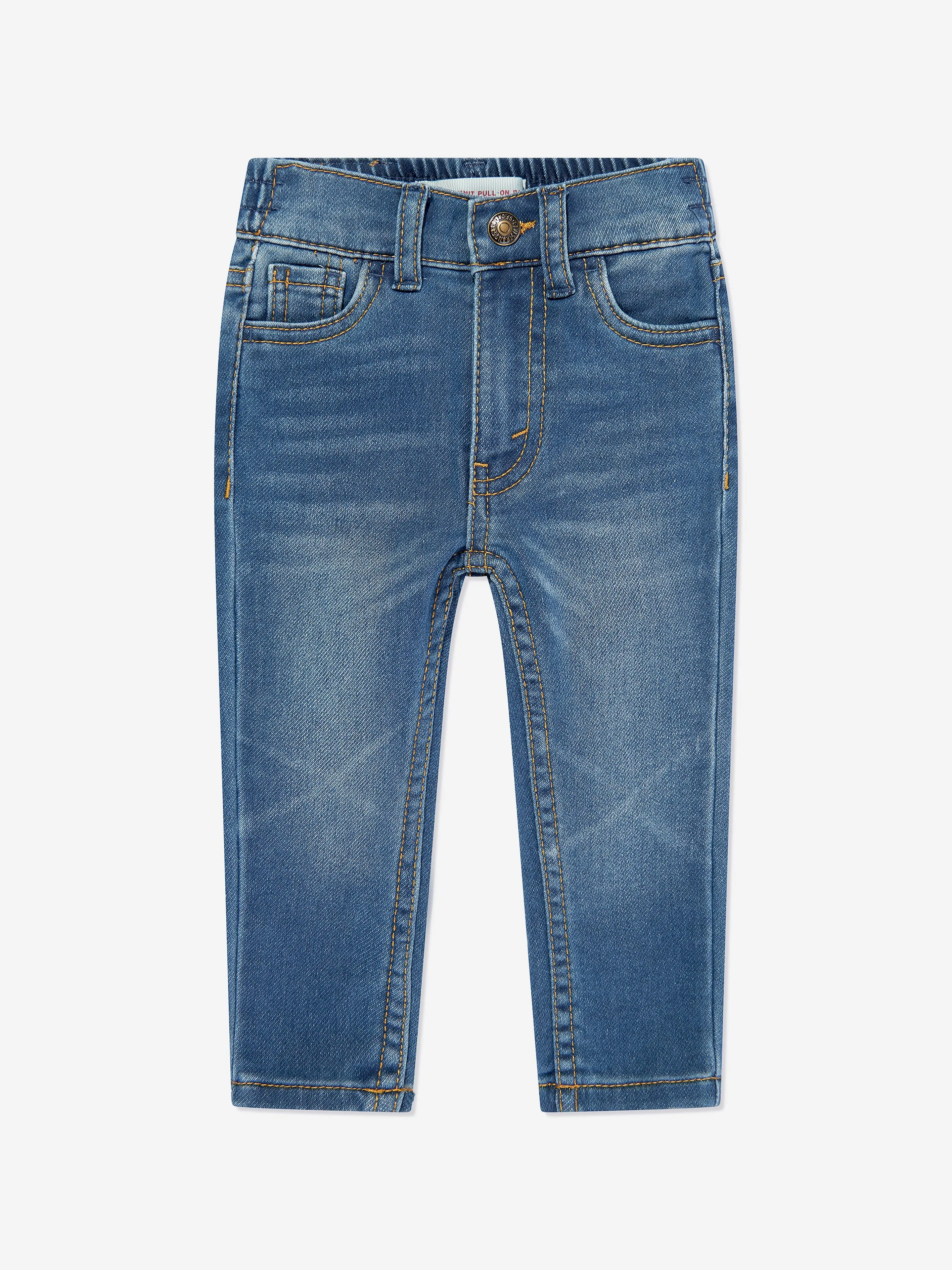 Levi's Wear Baby Boys Skinny Knit Pull On Jeans in Blue