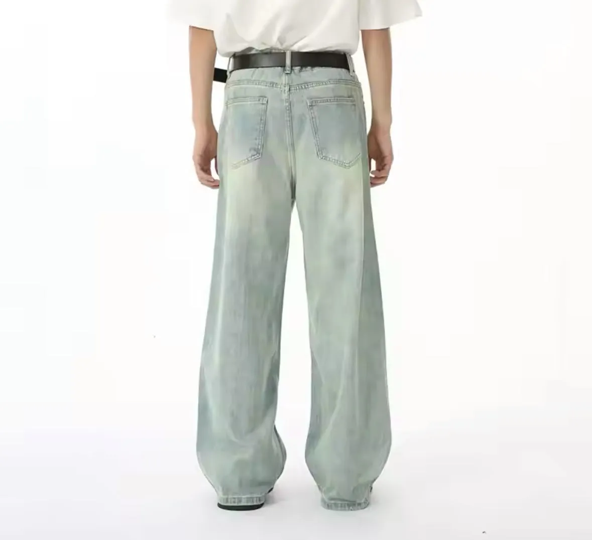 Light Blue Embroidered Baggy Jeans