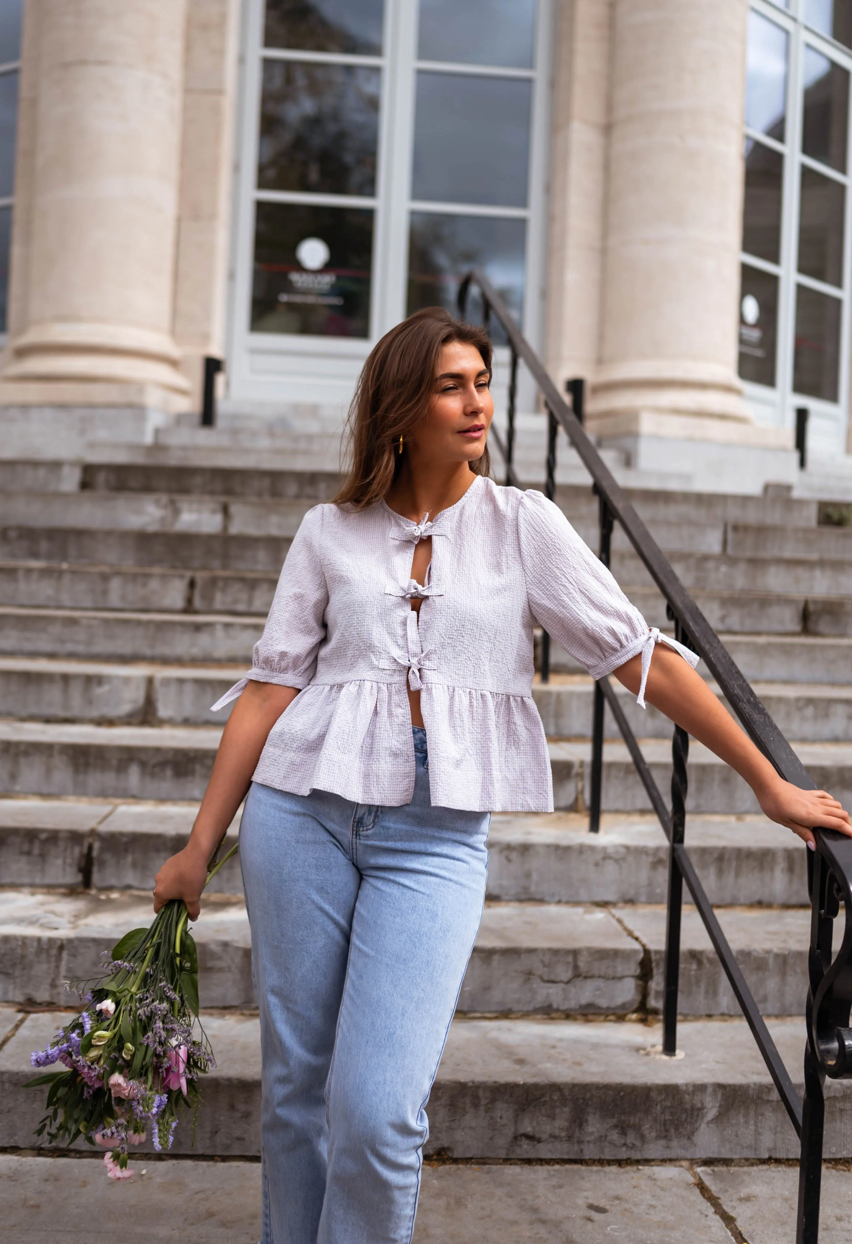 Lilac Gingham Myral Blouse