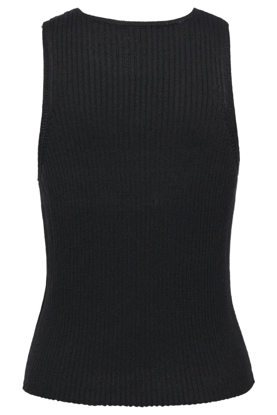 Lively Black Rib Knit Cut Away Tank