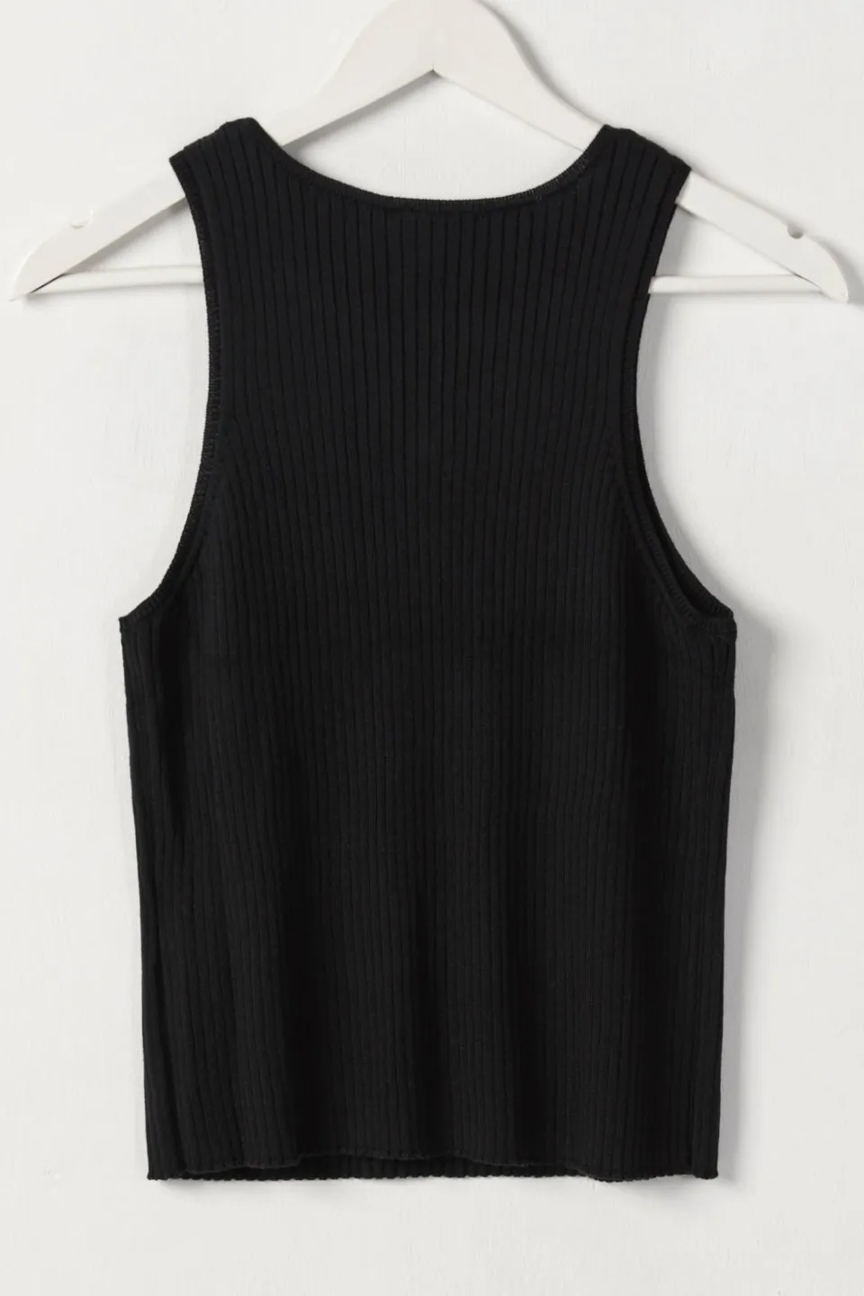 Lively Black Rib Knit Cut Away Tank