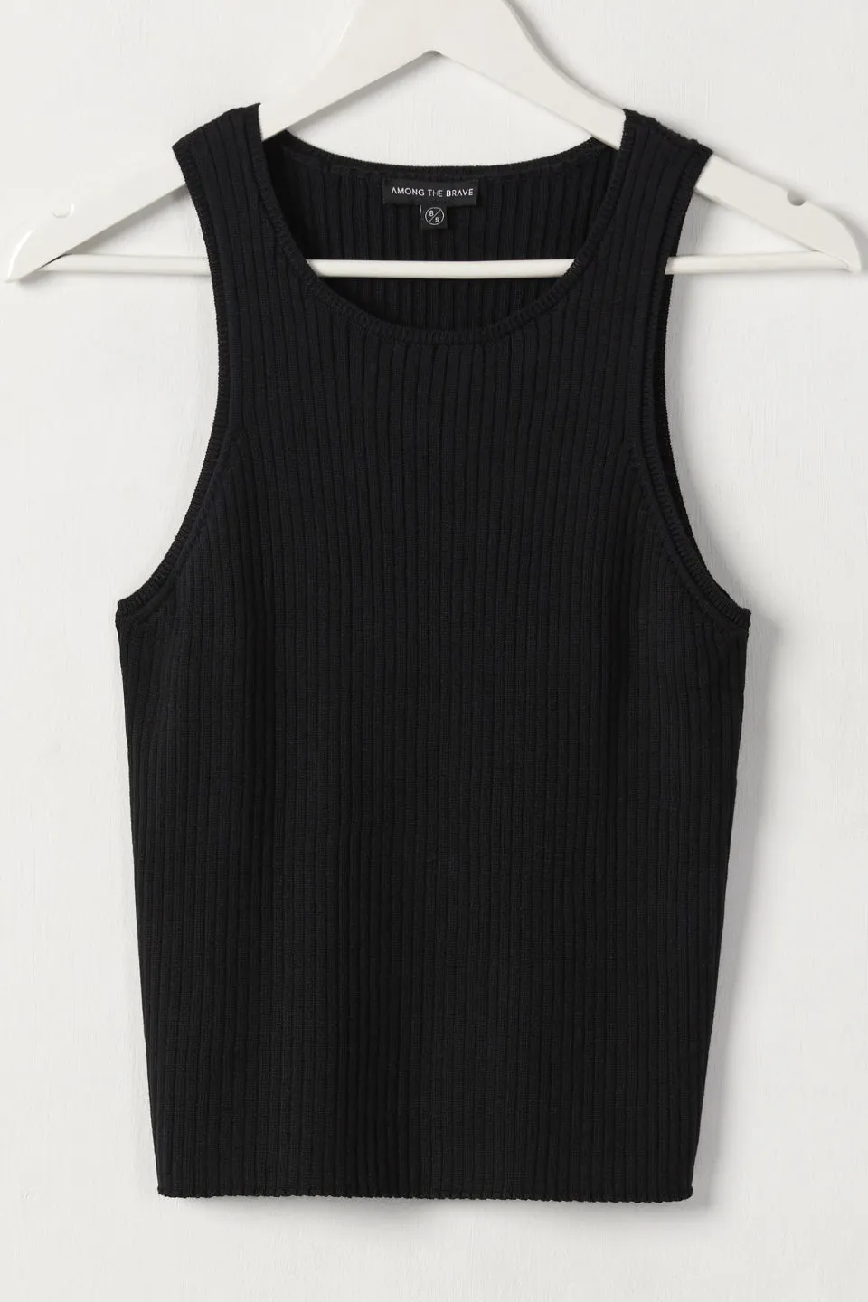 Lively Black Rib Knit Cut Away Tank