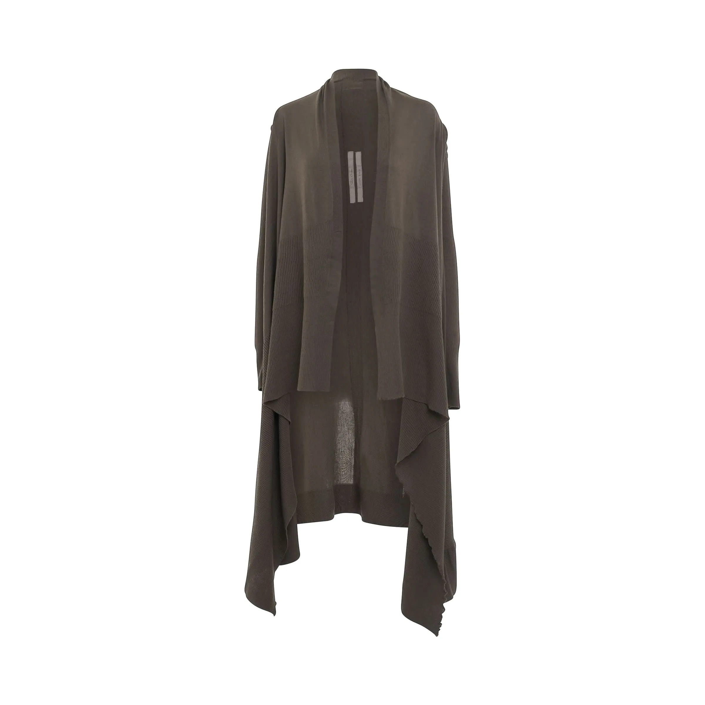 Long Wrap Knit Wool Cardigan in Dust