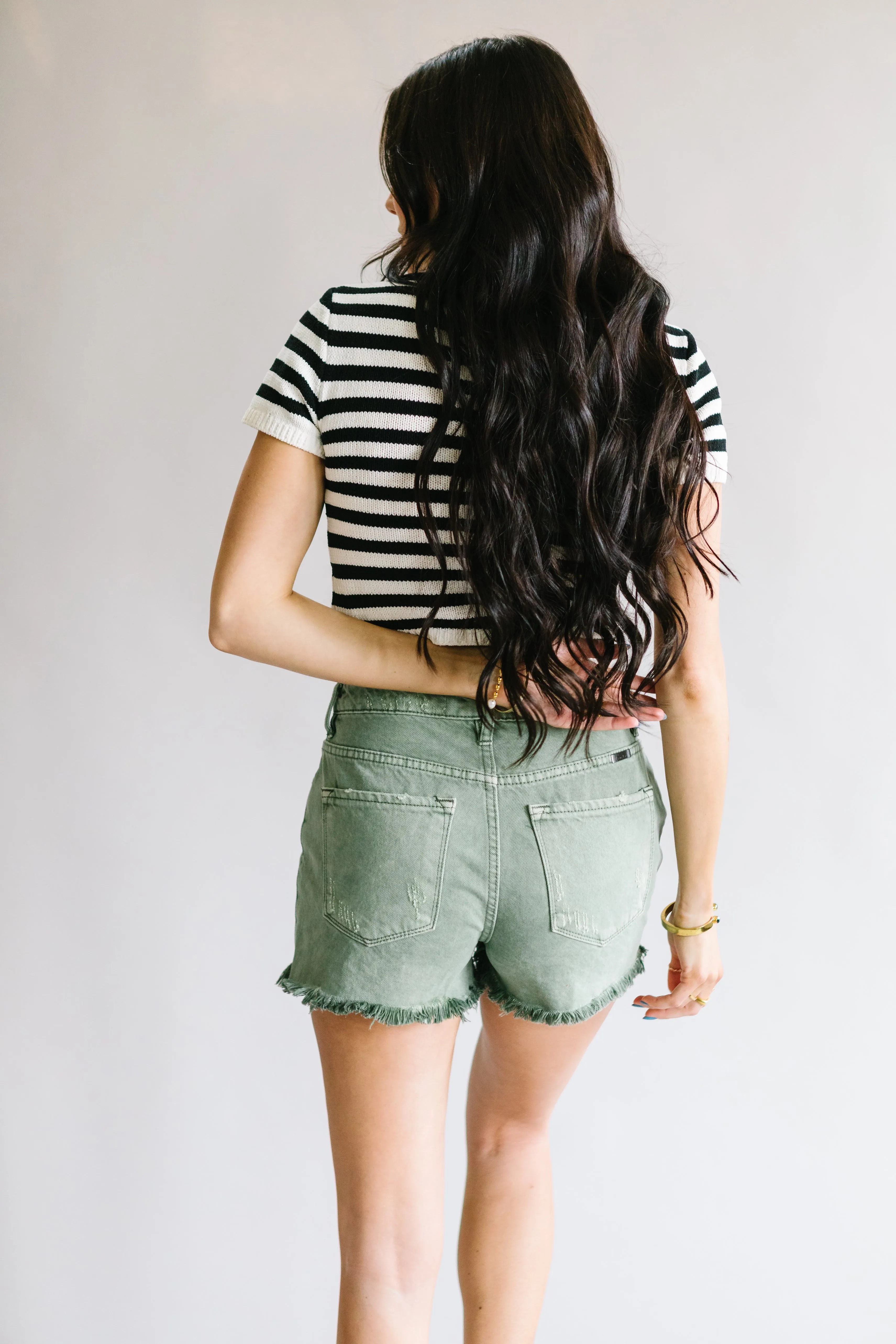 Love Story Distressed Shorts by Kancan // Olive