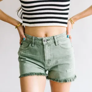 Love Story Distressed Shorts by Kancan // Olive