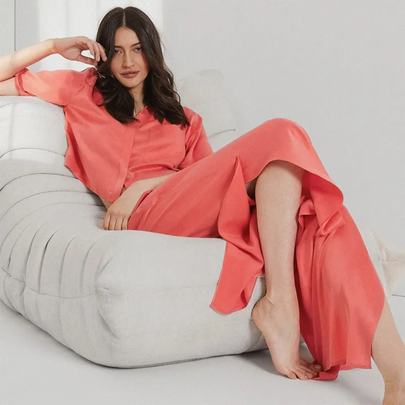 LUNYA | Washable Silk High Rise Pant Set - Limited Edition Outro Coral