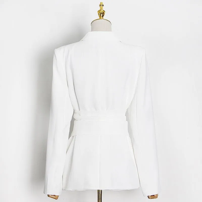 Luxury classsy white blazers with Belt