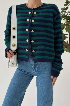 Lyla Double Button Striped Cardigan