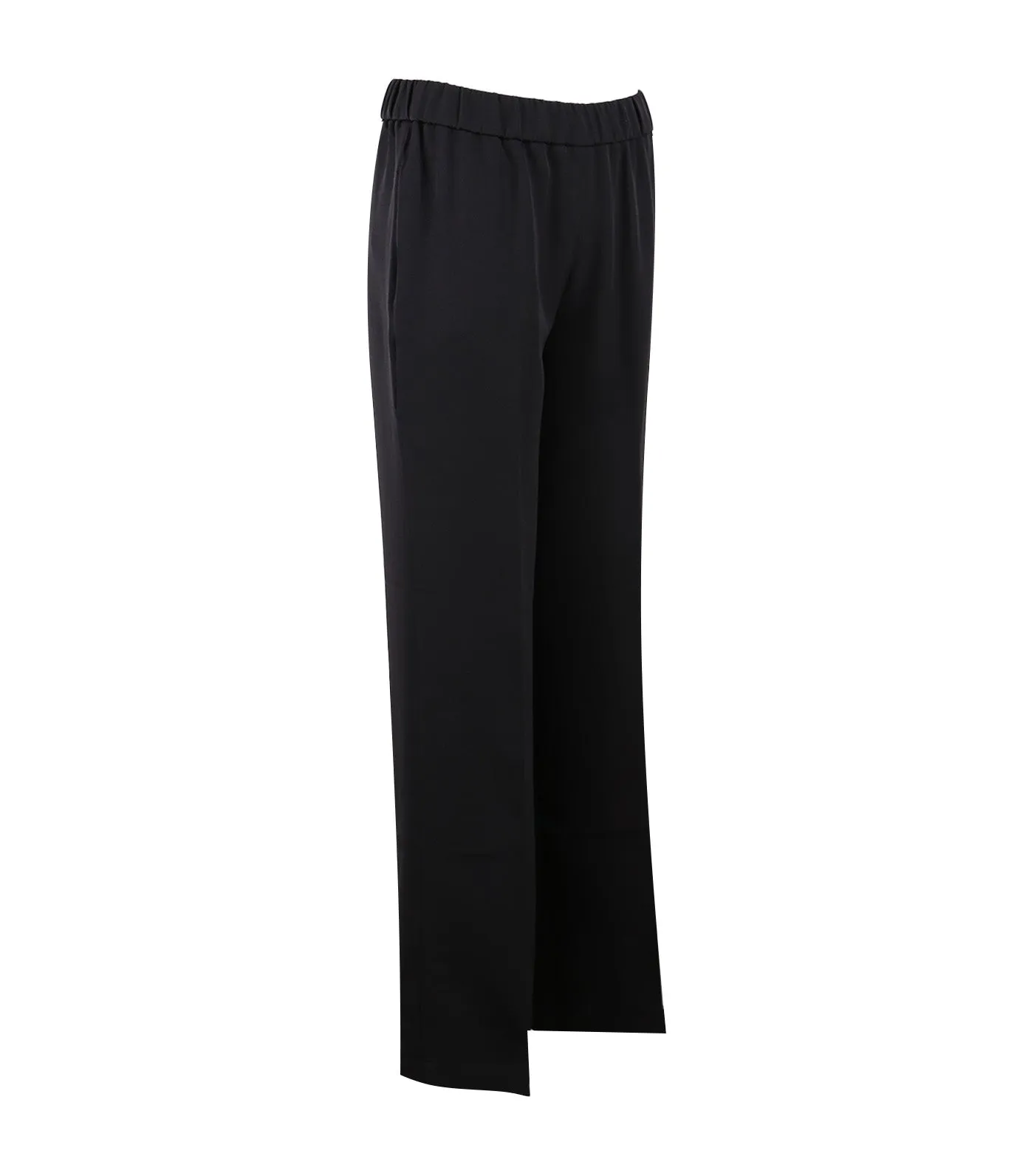 Meca Pants With Elastic Waistband Black