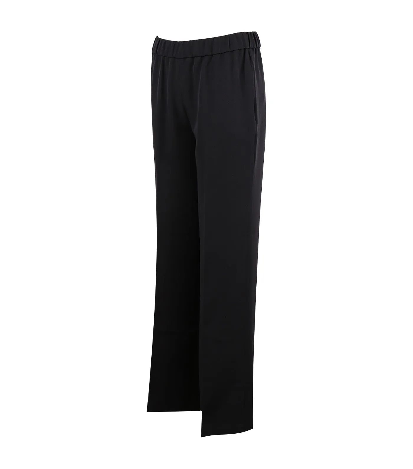 Meca Pants With Elastic Waistband Black