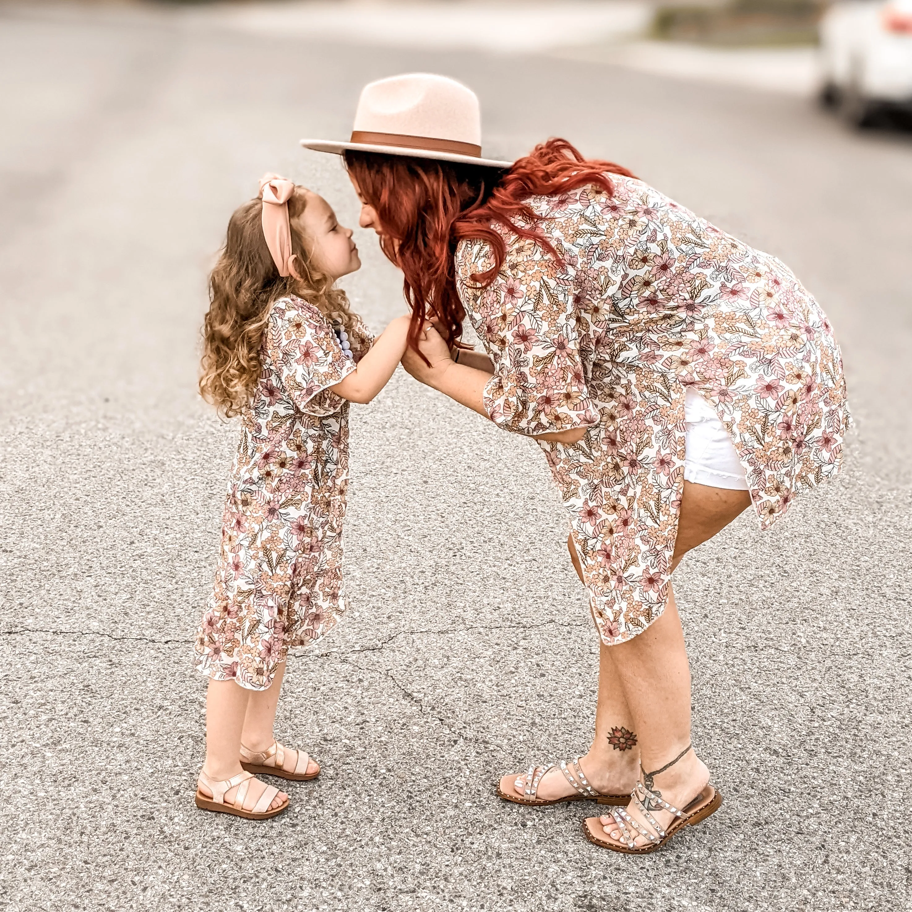 Megan Floral Kimono in Mocha Berry