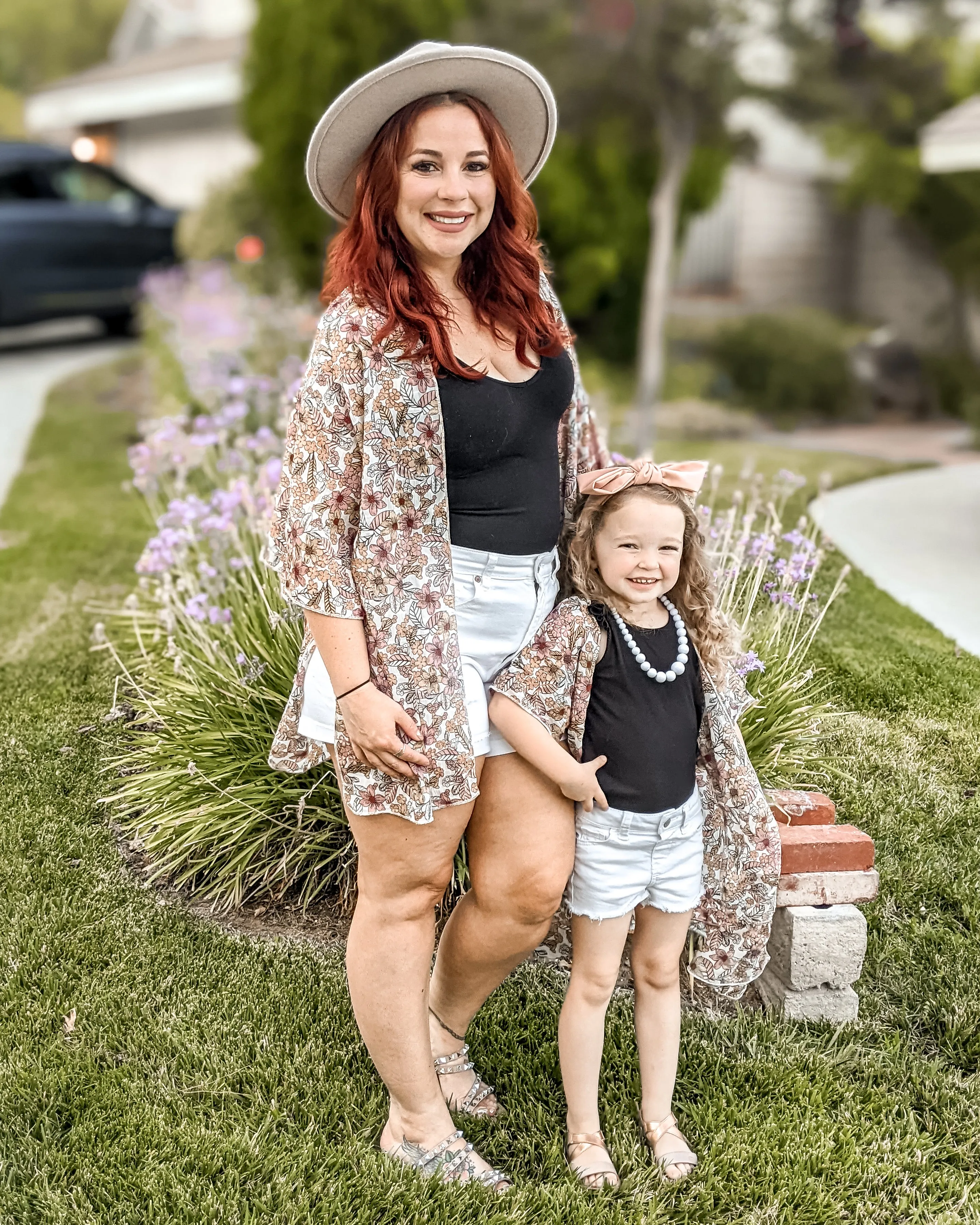 Megan Floral Kimono in Mocha Berry