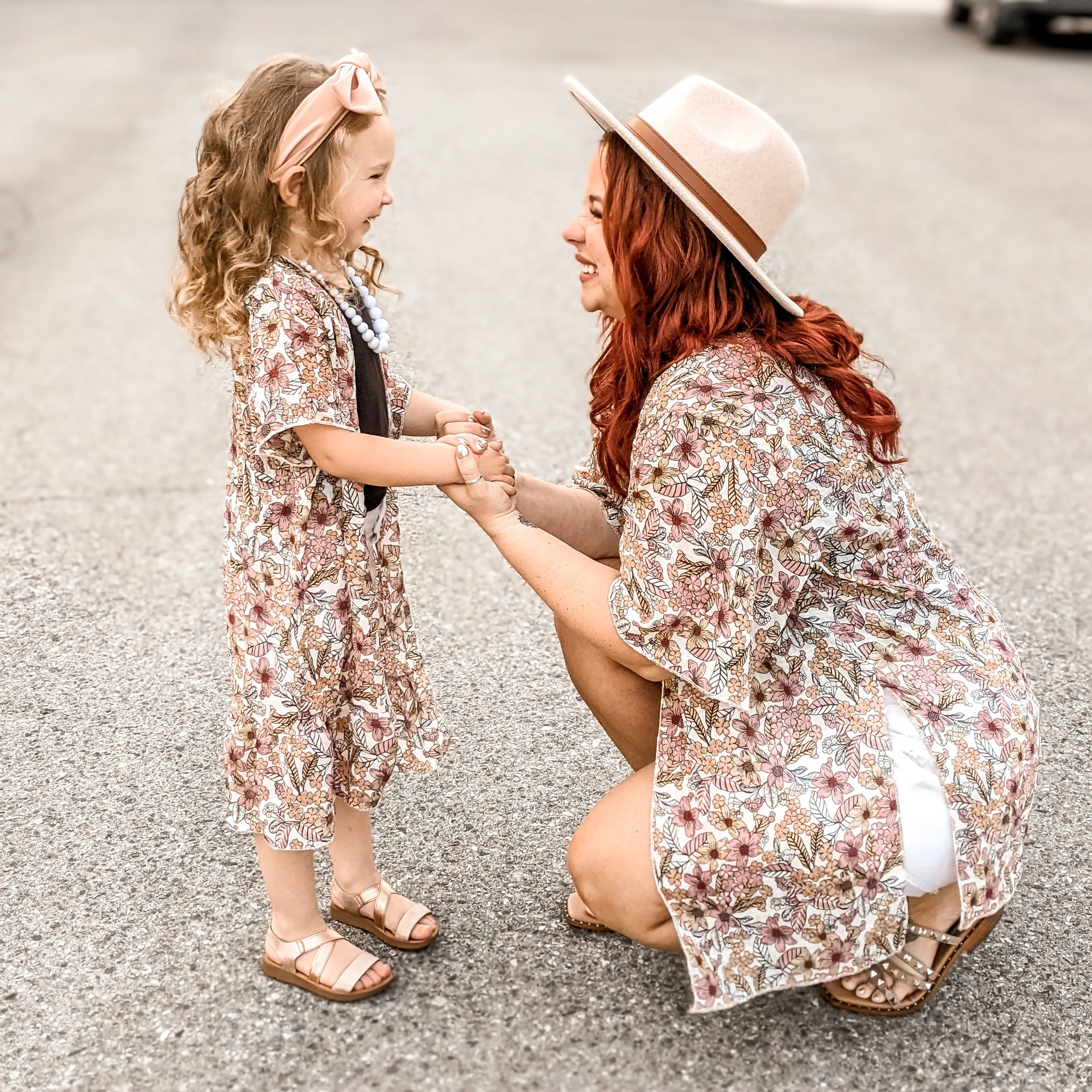 Megan Floral Kimono in Mocha Berry