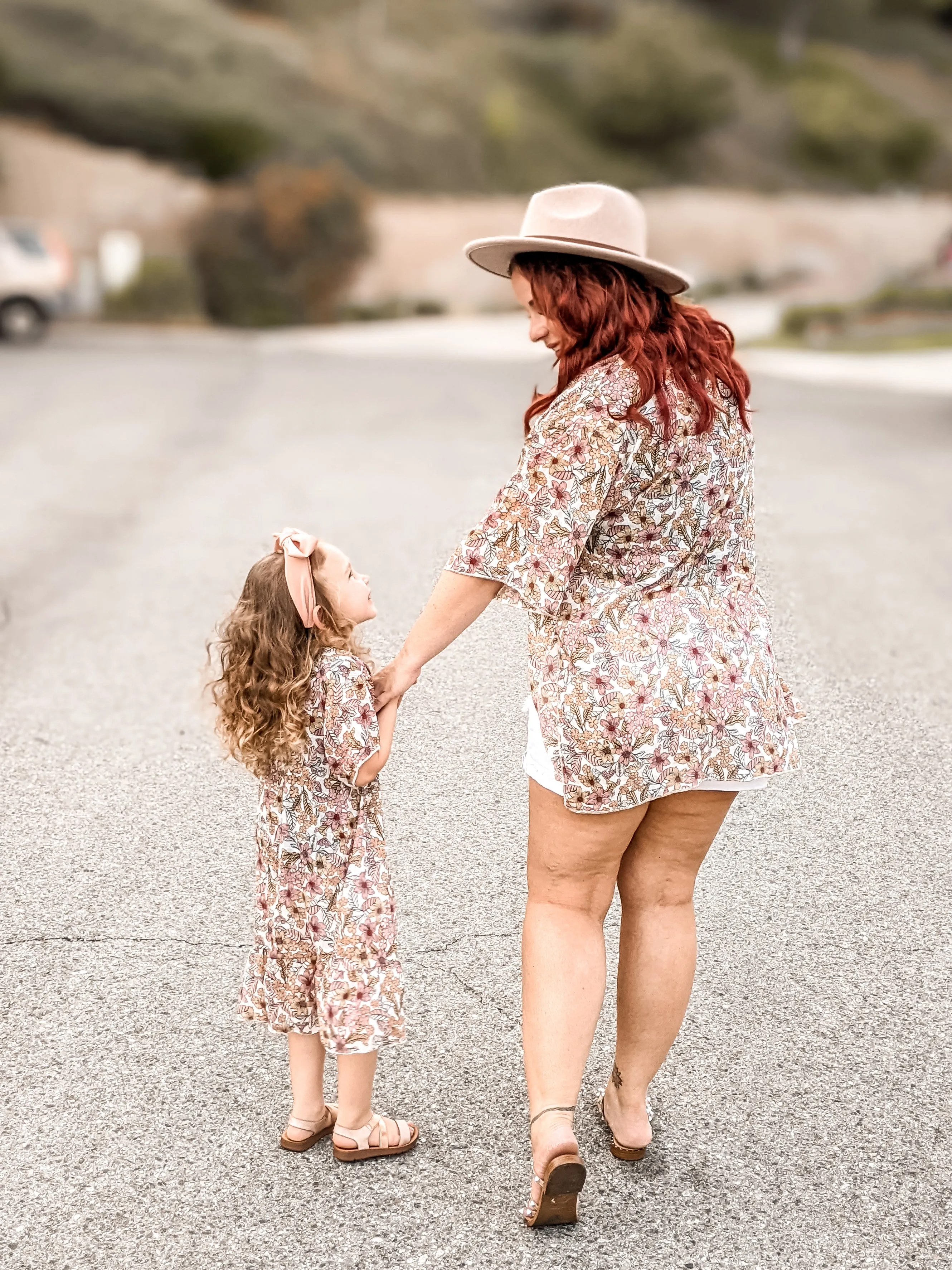 Megan Floral Kimono in Mocha Berry