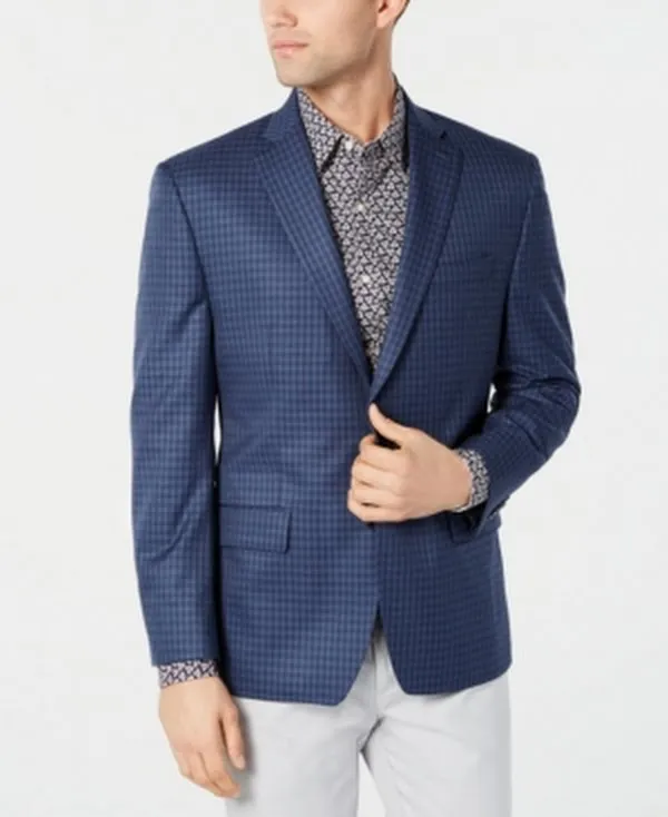 Michael Kors Mens Classic-Fit Check Sport Coat