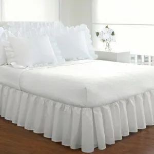 New - King Ruffled Bed Skirt White - Magic Skirt