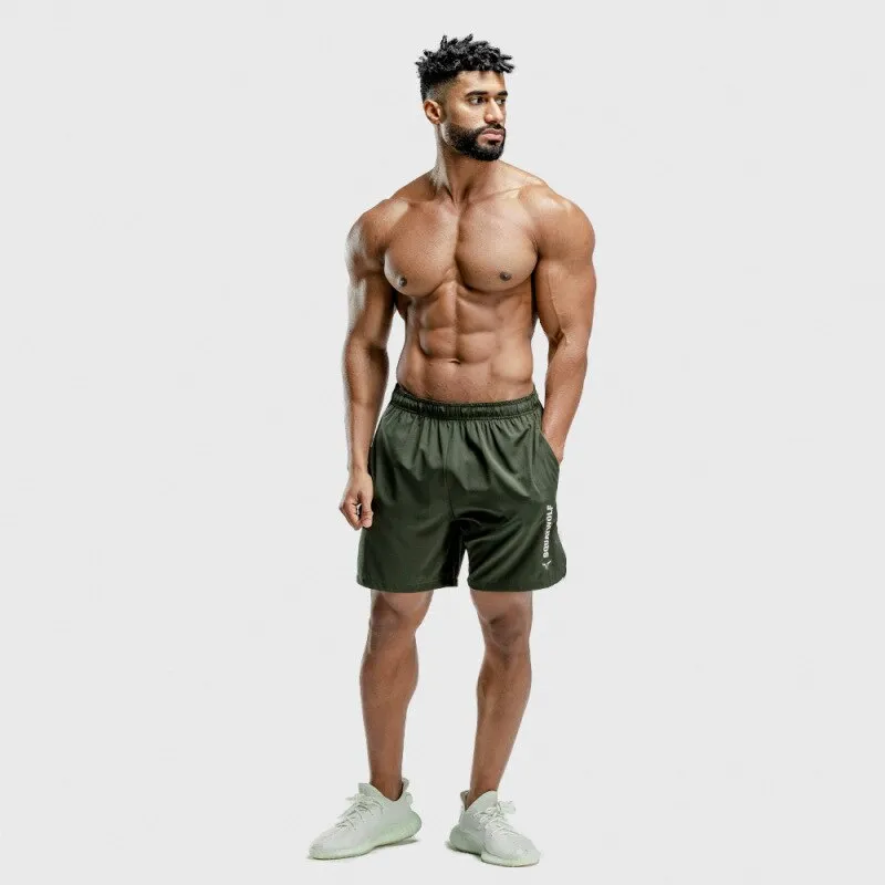 New Men Gyms Fitness Shorts Mens Summer Quick-dry Casual Embroidery Short Pants Male Jogger Workout Beach Knee Length