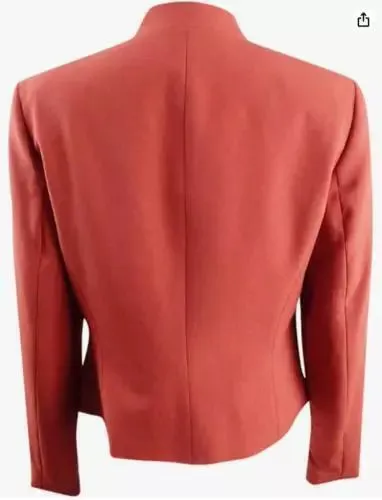 Nine West Cinnamon Solid Kiss Front Jacket, Size 14 W