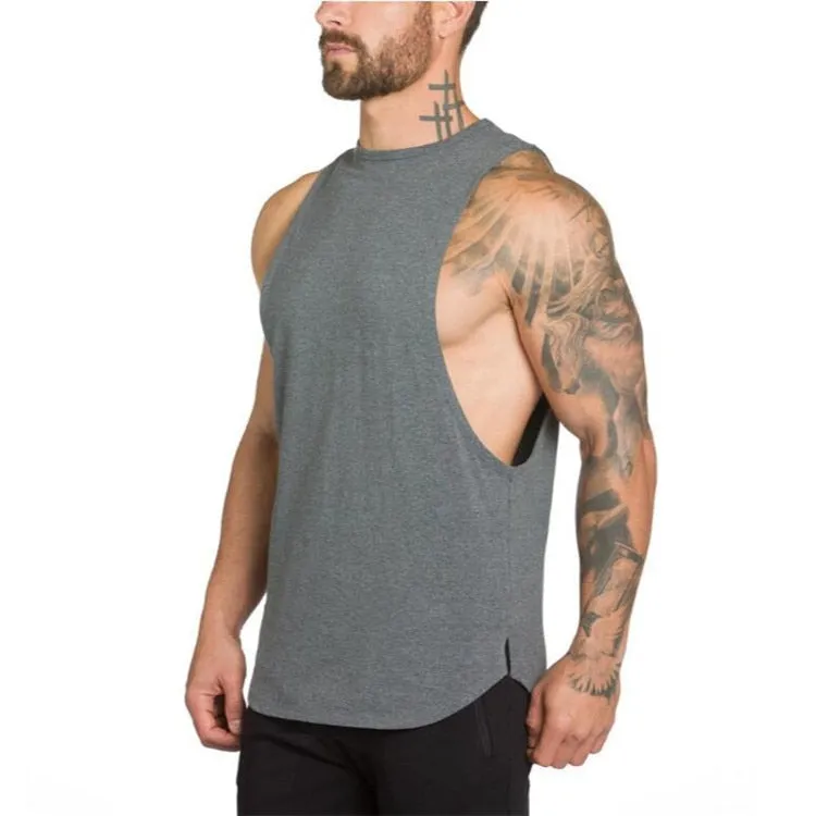 Nsqured Solid Cotton Gym Stringer Tank Top for Men