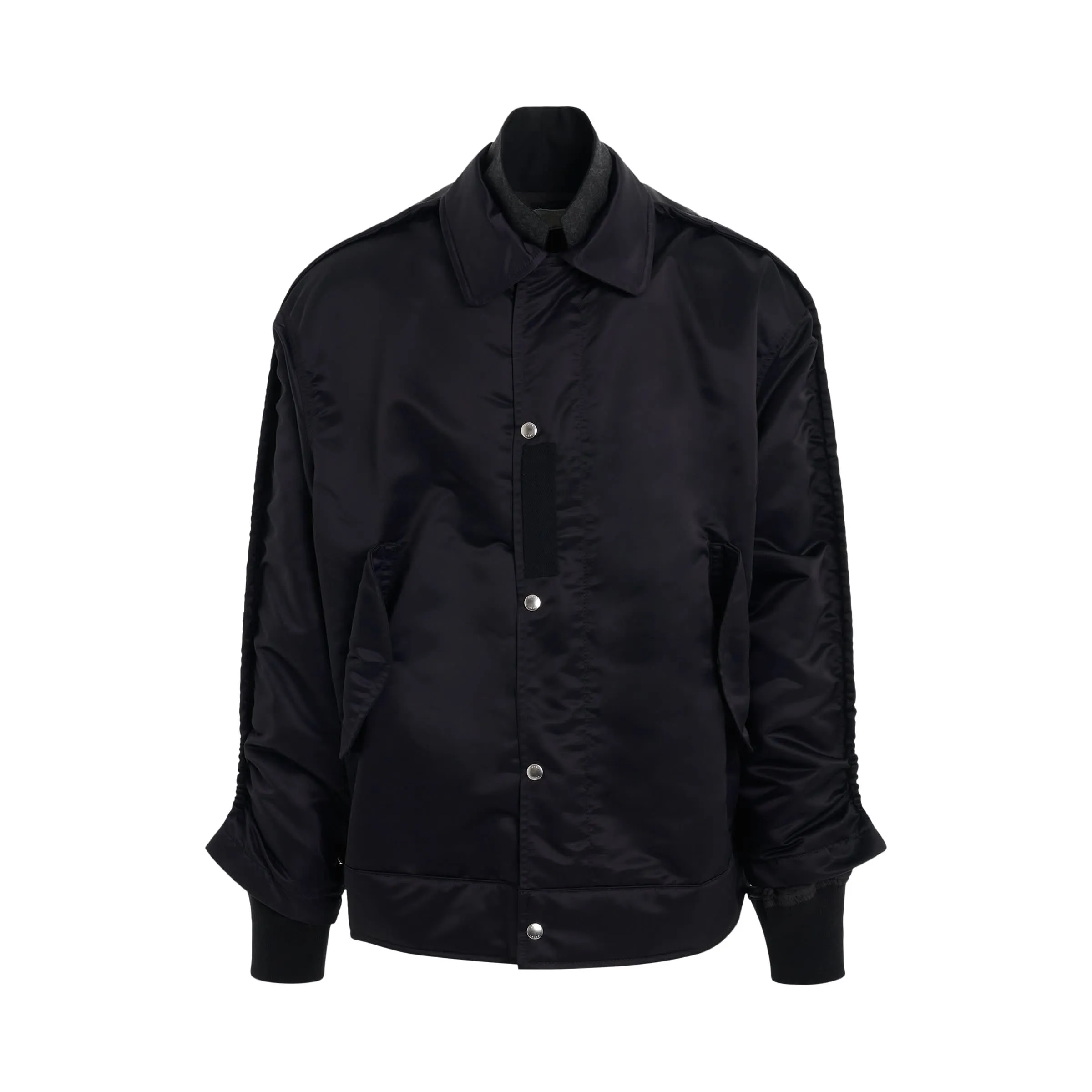 Nylon Twill Bomber Jacket in Navy