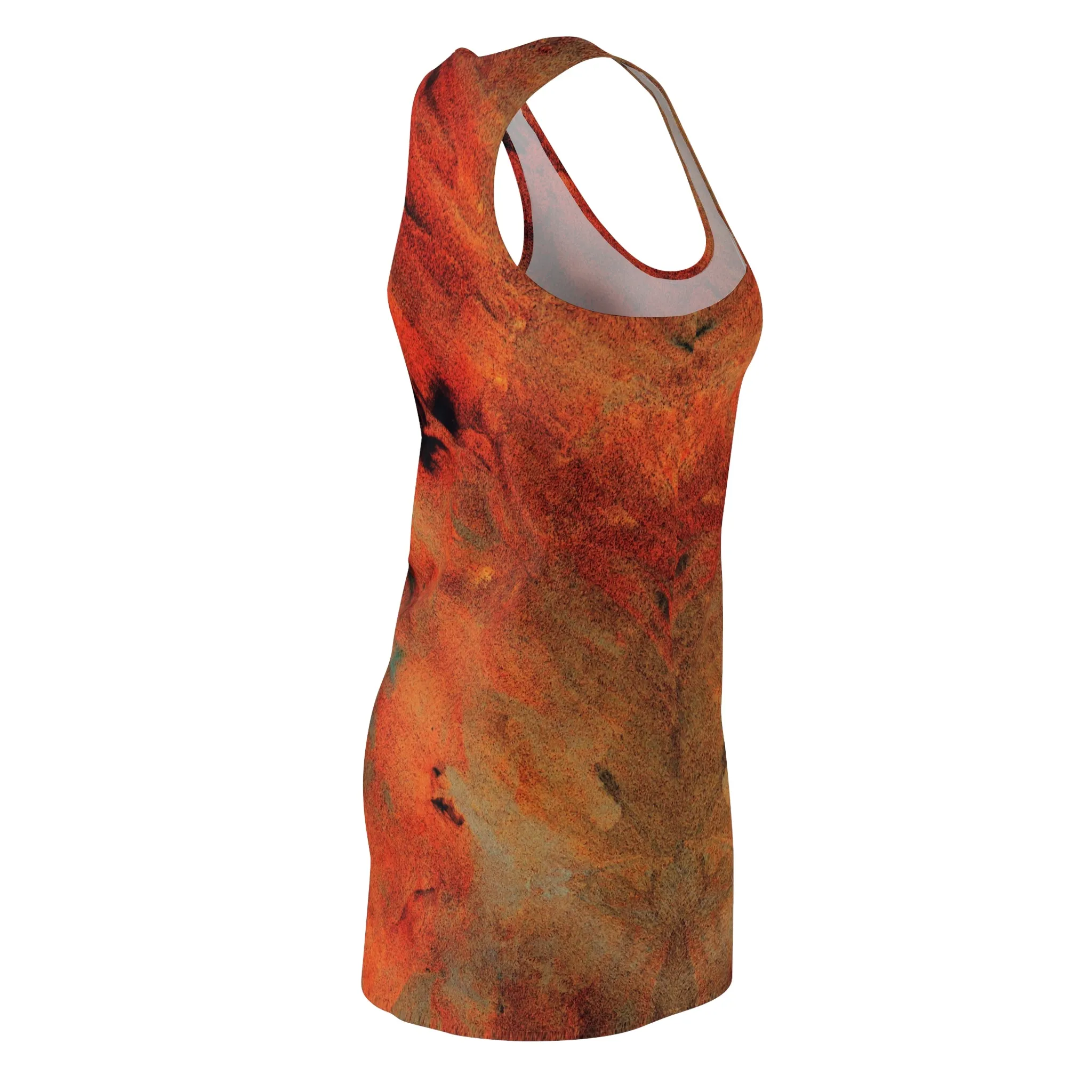 Orange flush - Inovax Women's Cut & Sew Racerback Dress