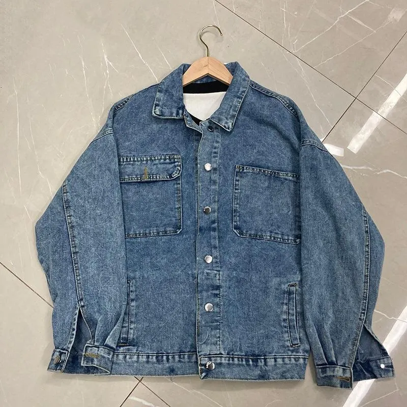 Oversized Jeans Denim Jackets for Women Solid Casual Women Jean Jacket