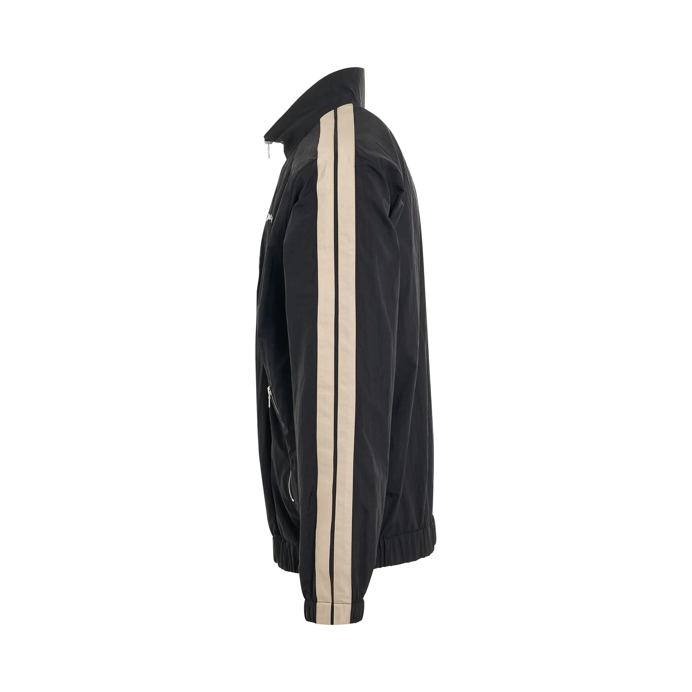 Palm Angels Nylon Stripe Track Jacket in Black