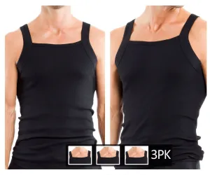 Papi 559102-001 3PK Square Neck Tank Color Black