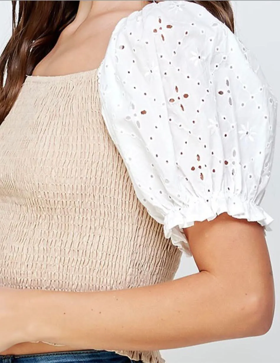 Parker Eyelet Sleeve Top