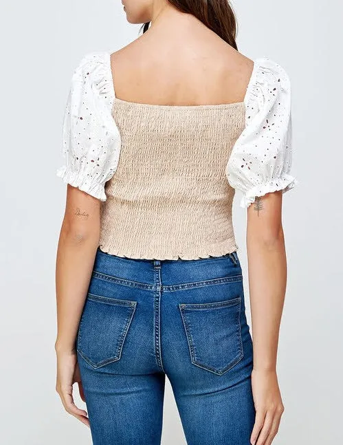 Parker Eyelet Sleeve Top