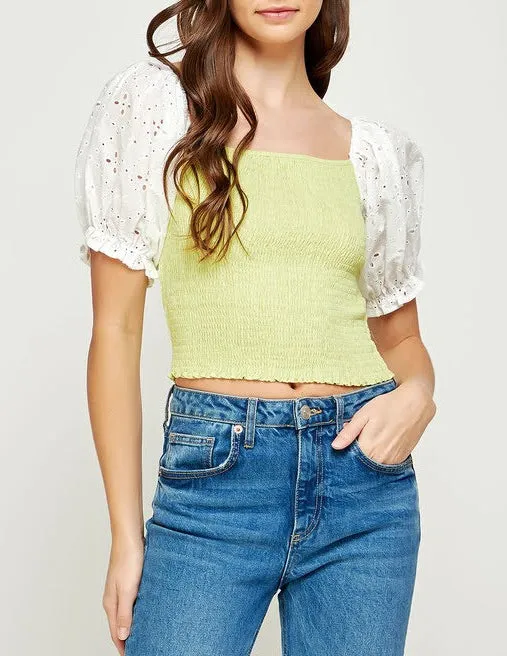 Parker Eyelet Sleeve Top