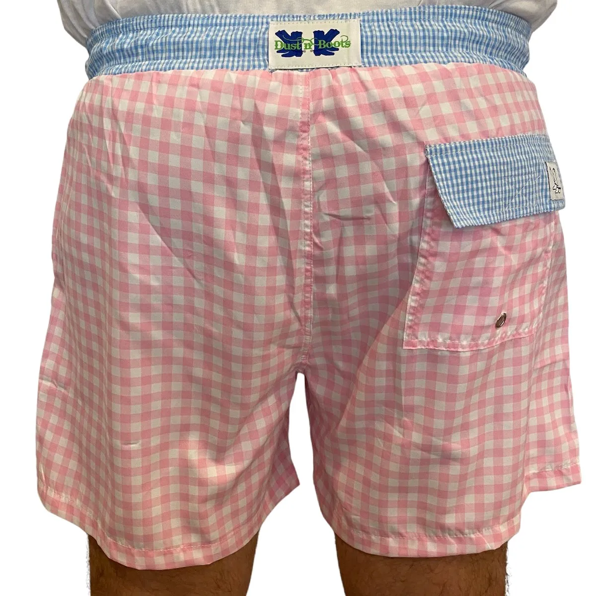 Pink Check Board Shorts