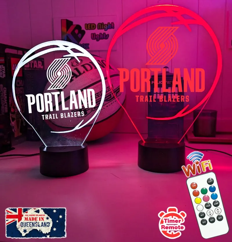 Portland Trail Blazers Basketball Team 3D LED Night Light Lamp