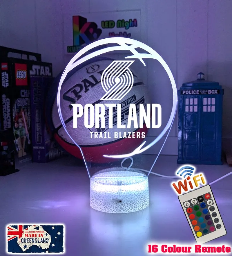 Portland Trail Blazers Basketball Team 3D LED Night Light Lamp