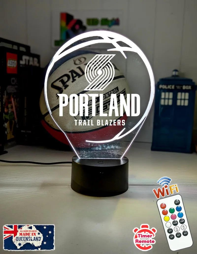 Portland Trail Blazers Basketball Team 3D LED Night Light Lamp