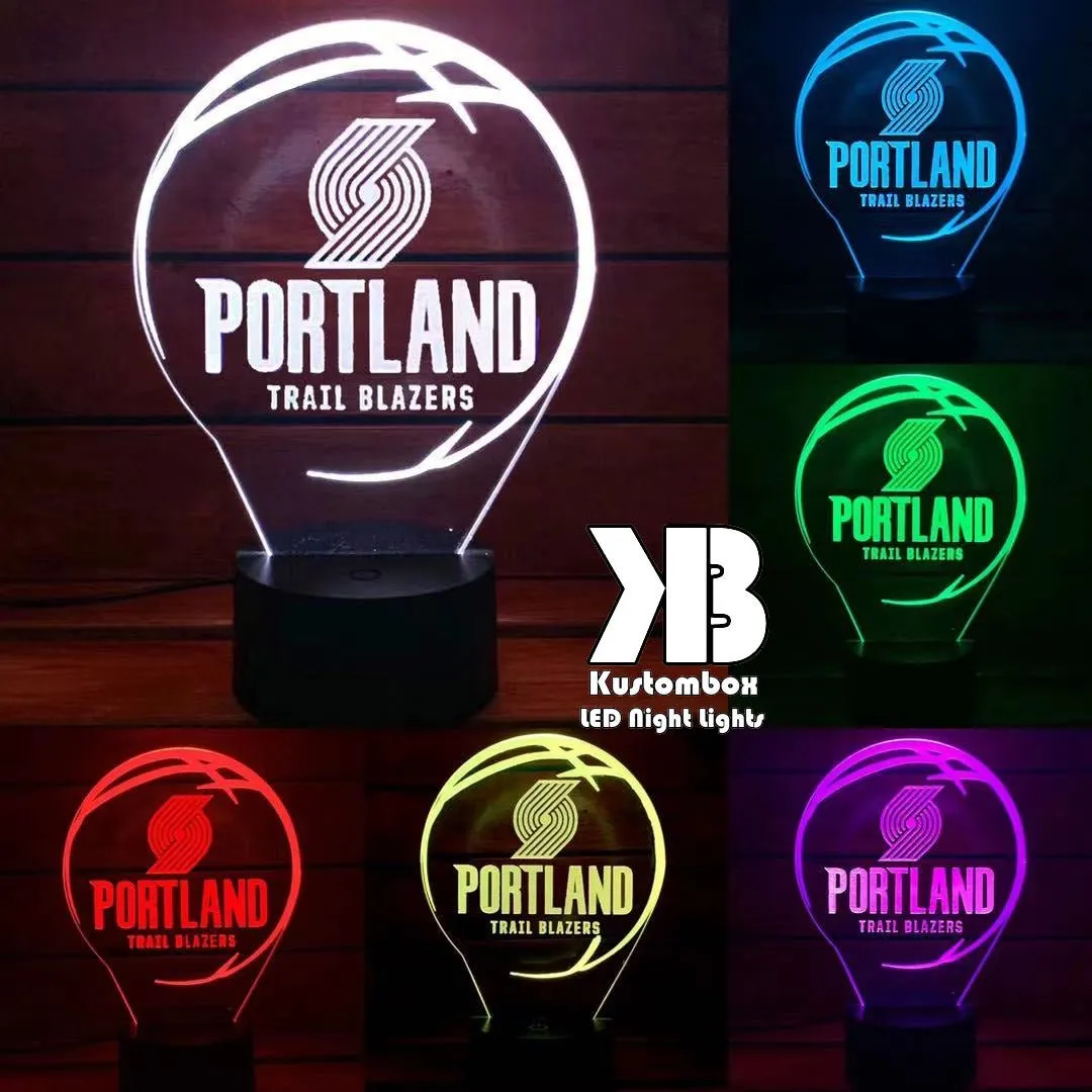 Portland Trail Blazers Basketball Team 3D LED Night Light Lamp