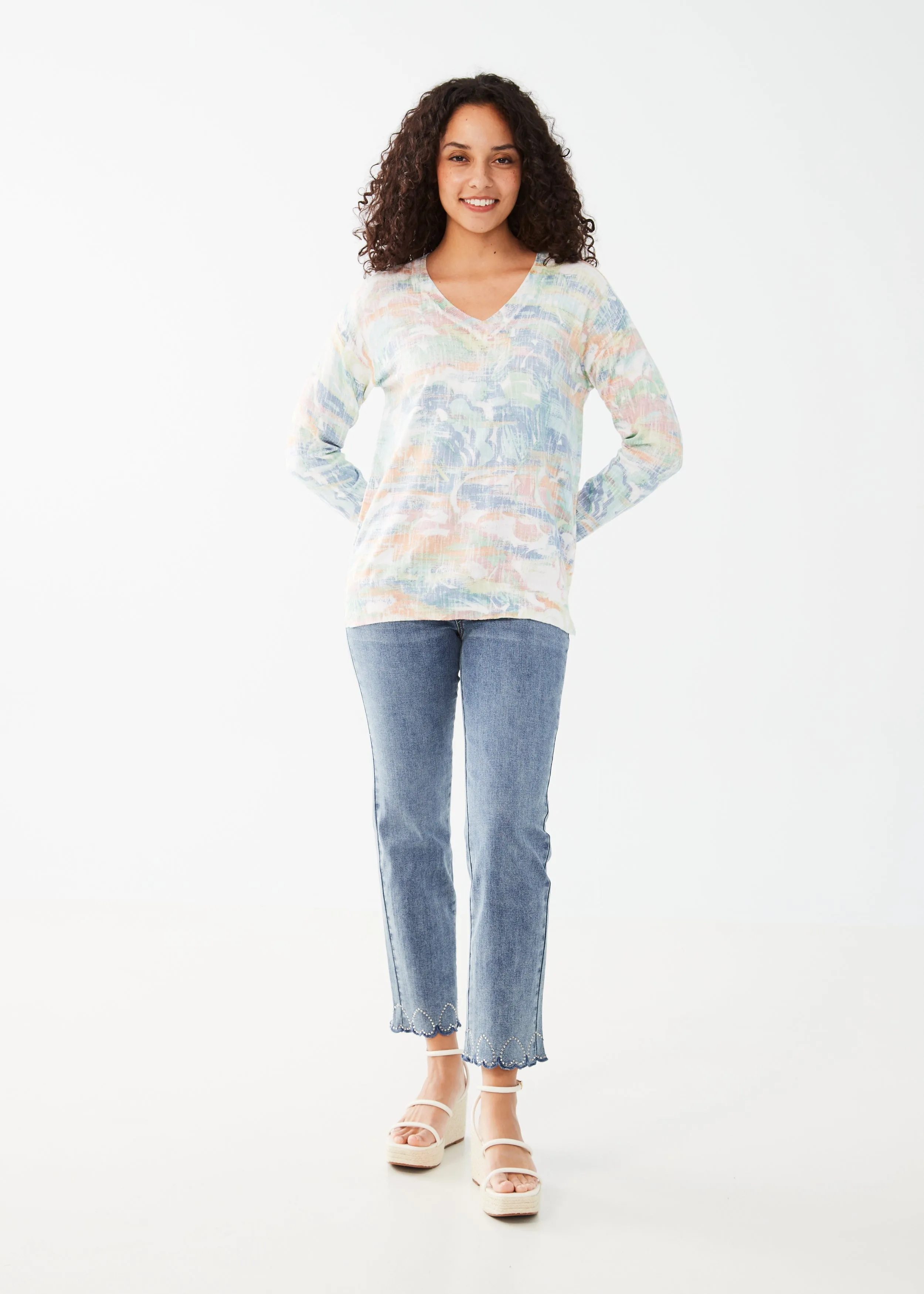 Printed Long Sleeve Sweater